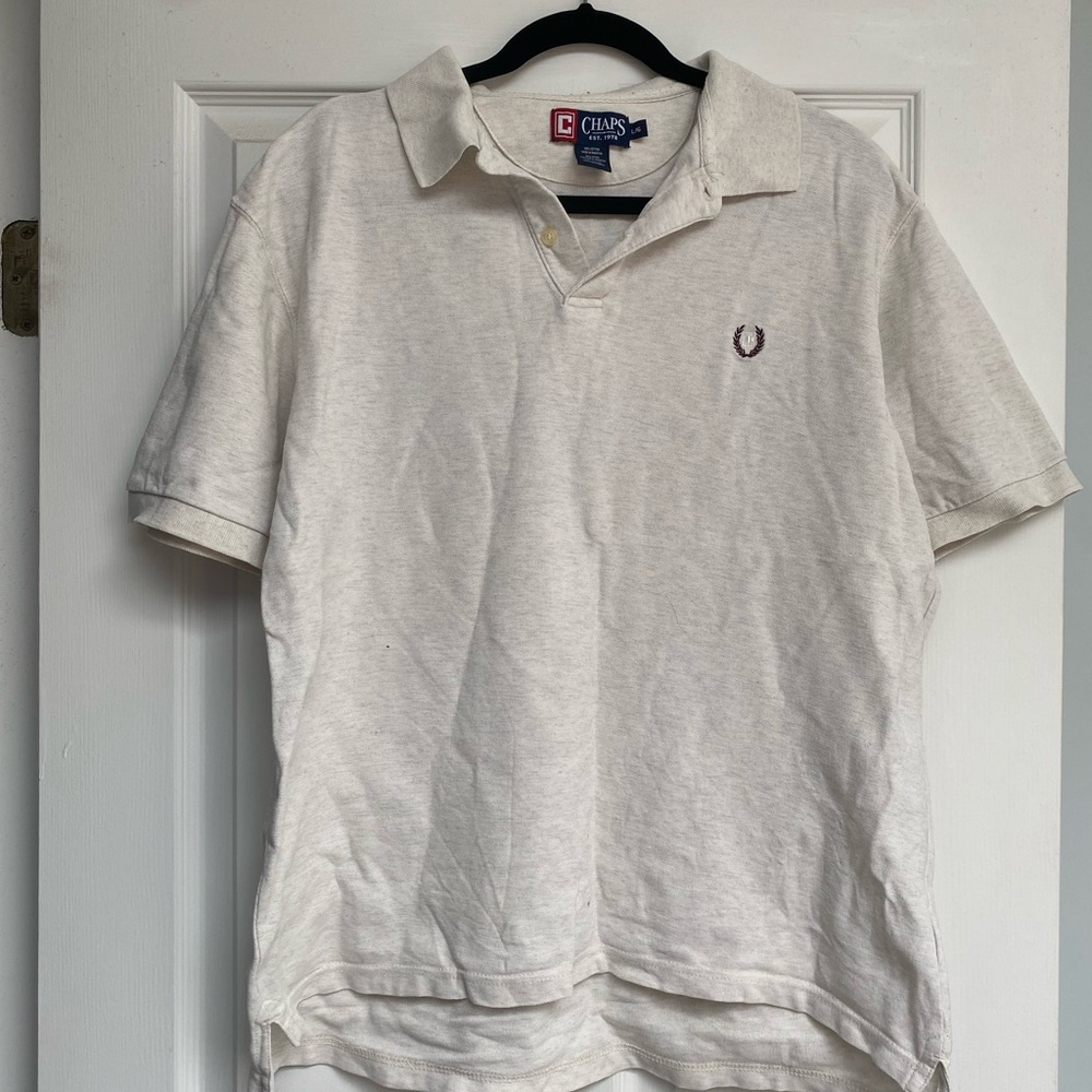 Chaps White Polo Shirt Classic Casual Style